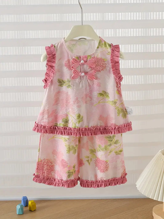 Conjunto Floral Rosado