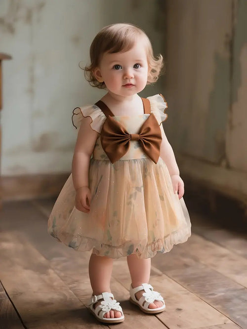 Vestido Gasa Maxi Lazo Chocolate