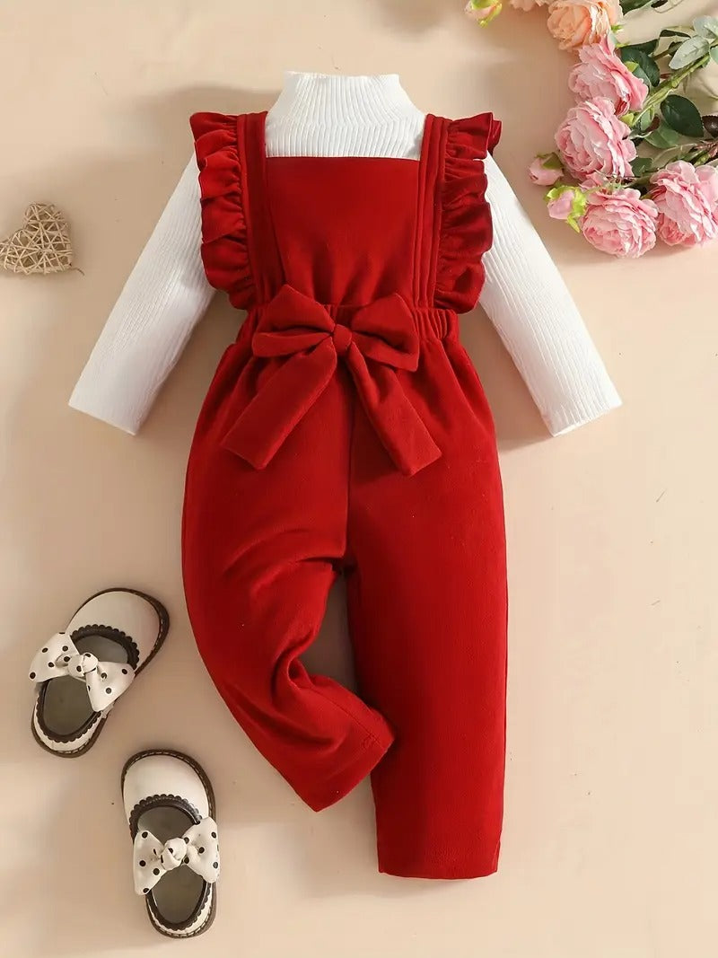 Conjunto Overol Lazo Rojo