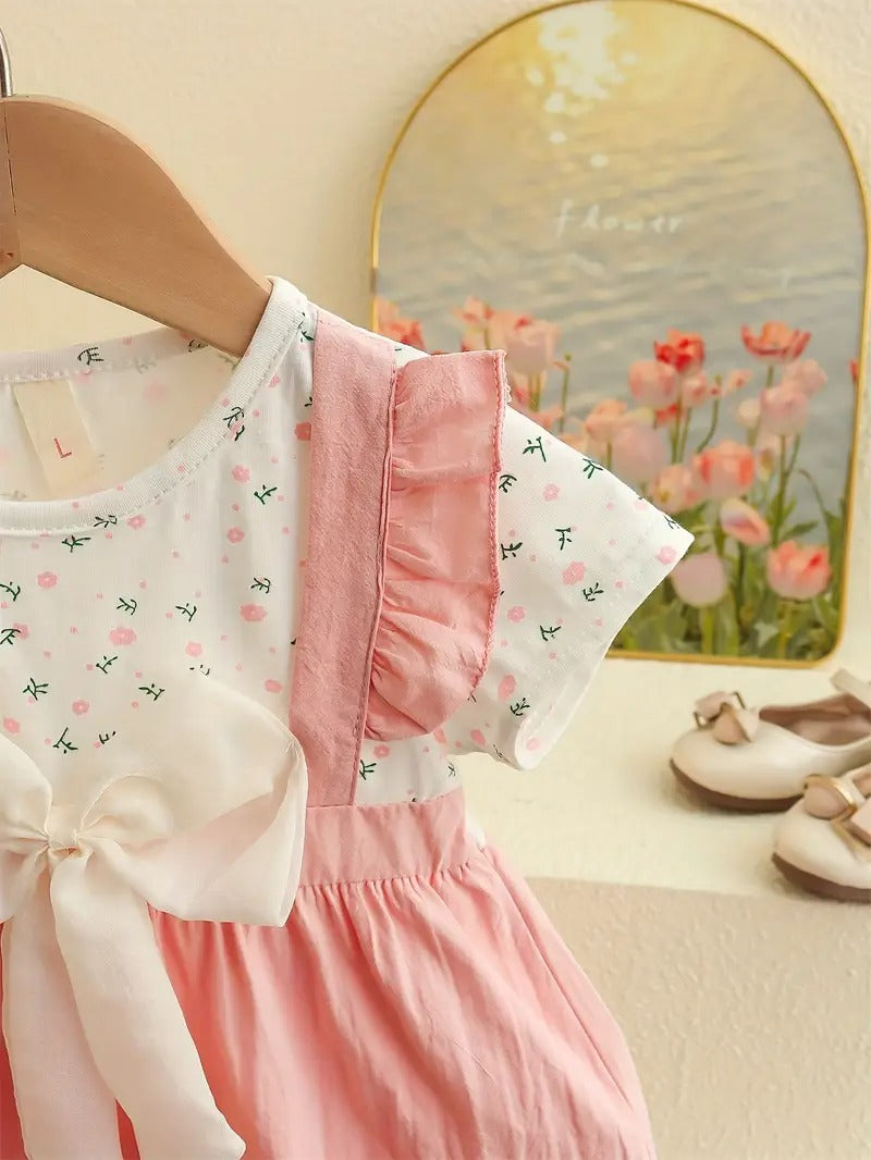 Vestido Overol Lazo Floral