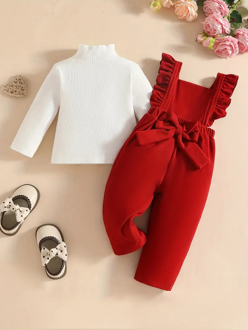 Conjunto Overol Lazo Rojo