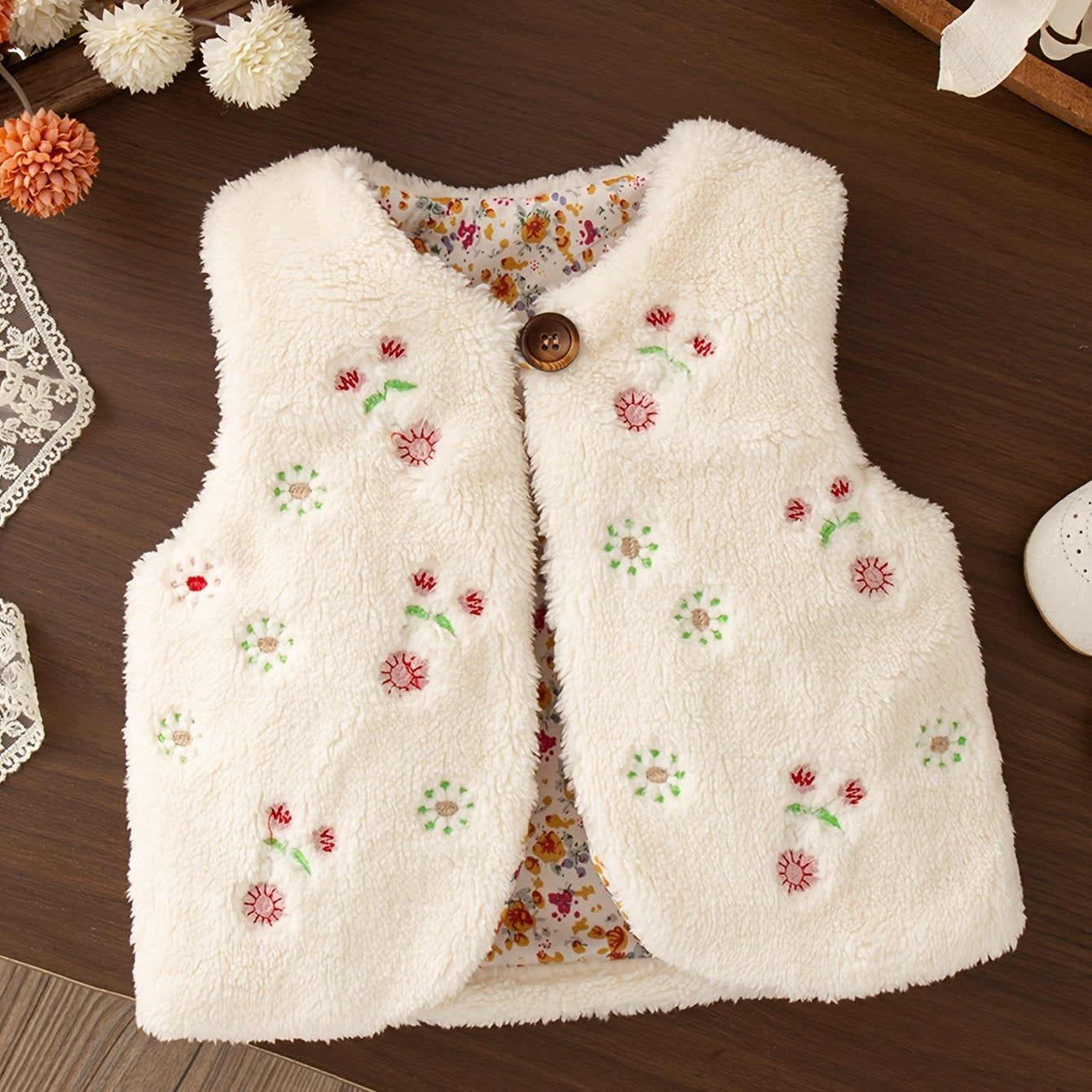 Chaleco Floral Reversible