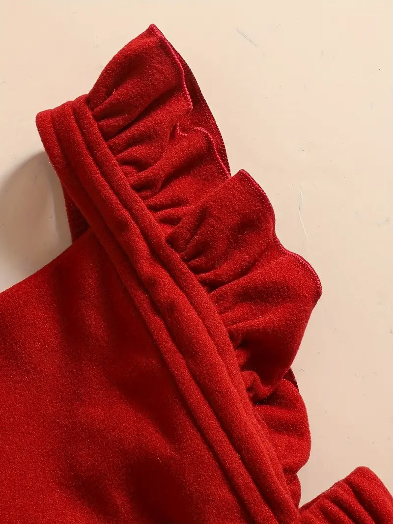 Conjunto Overol Lazo Rojo
