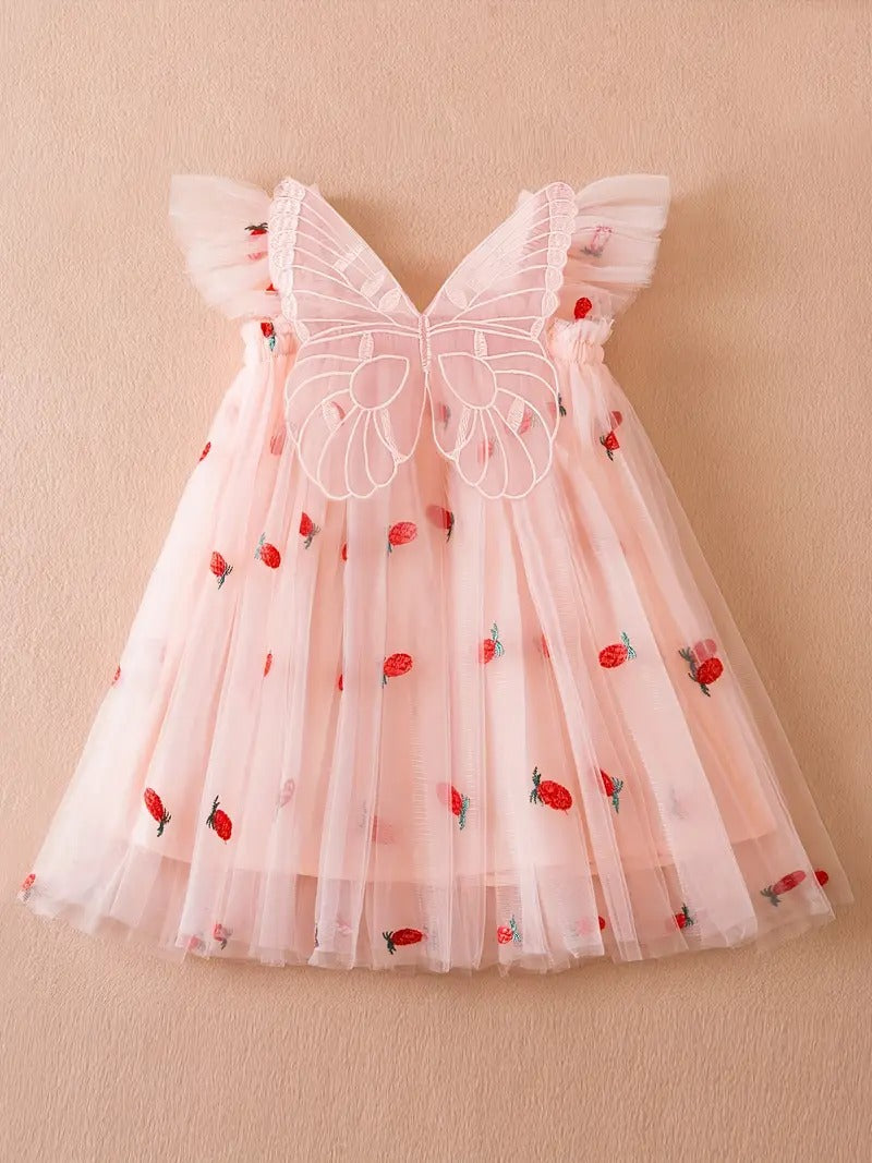 Vestido Mariposa Pomposa Fresa