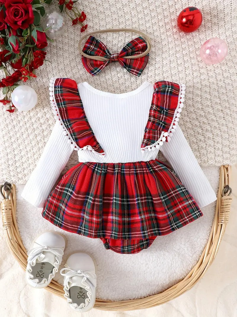 Vestidos Navideño Escocés con Lazito