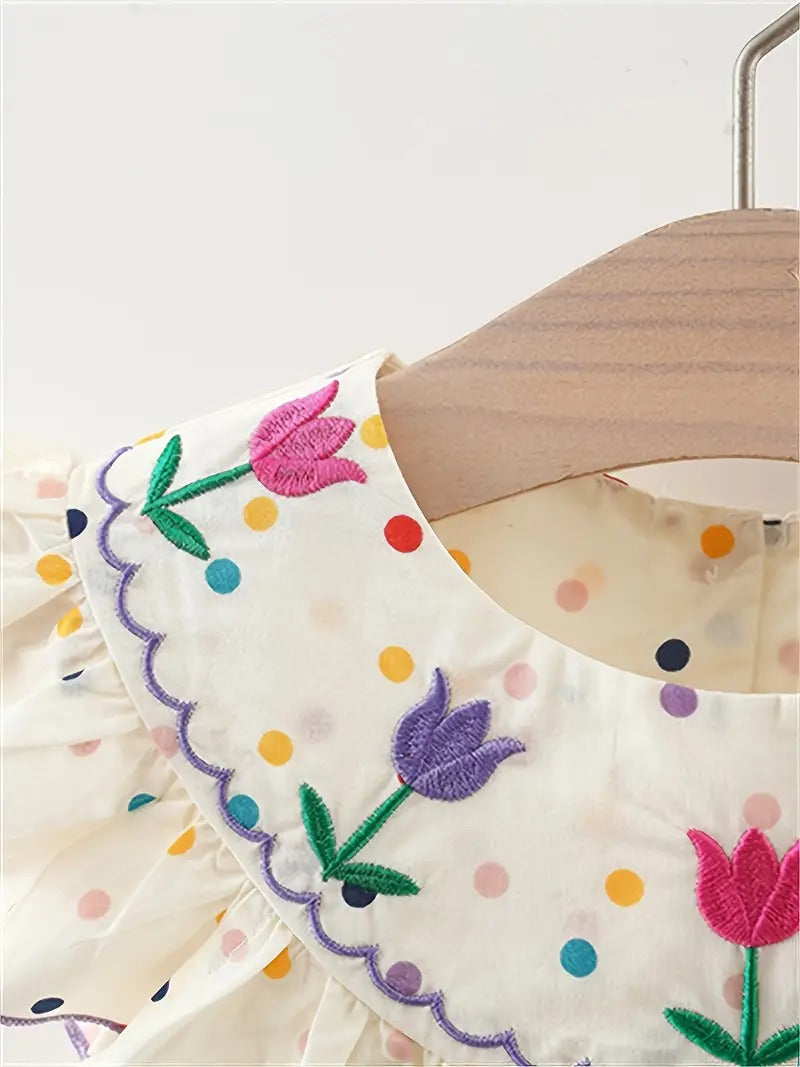 Vestido Floral de Lunares