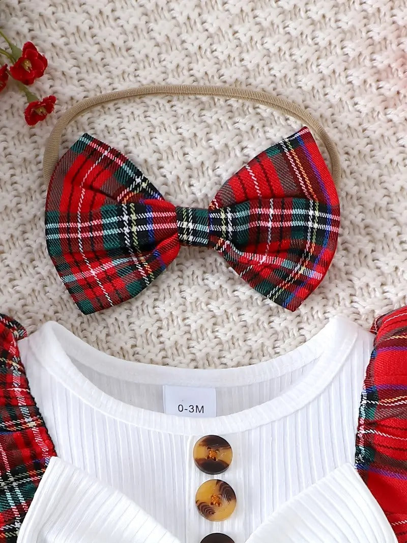 Vestidos Navideño Escocés con Lazito