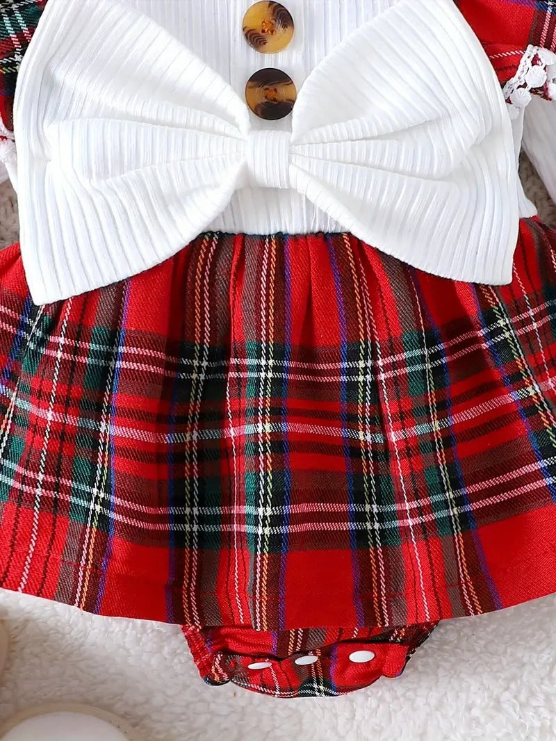 Vestidos Navideño Escocés con Lazito