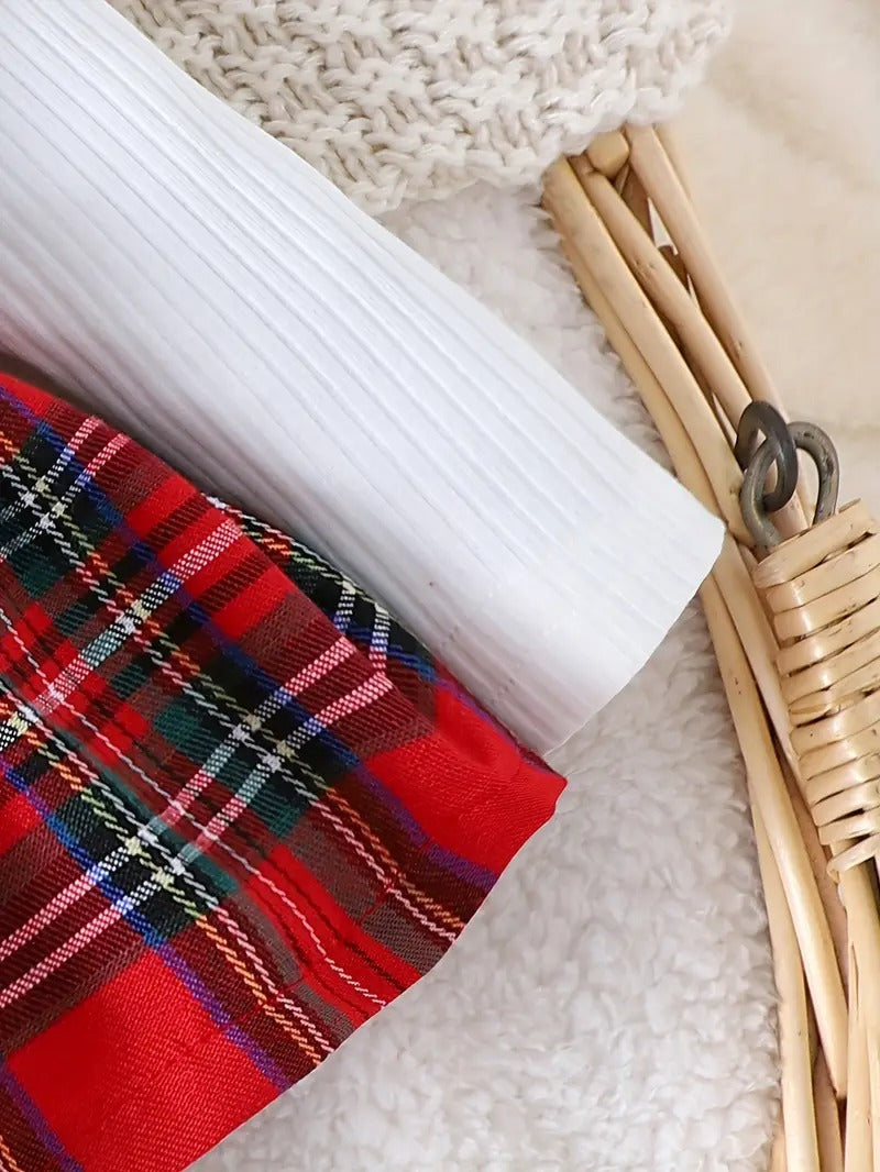 Vestidos Navideño Escocés con Lazito