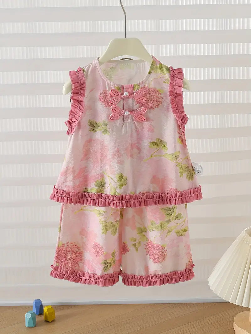 Conjunto Floral Rosado