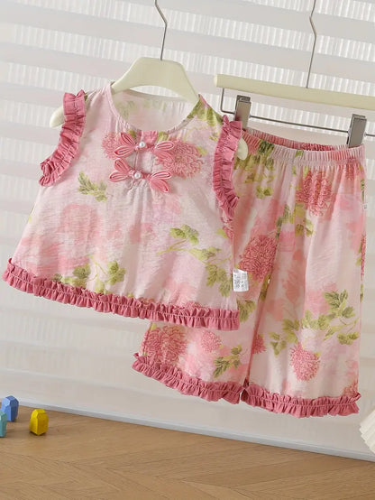 Conjunto Floral Rosado