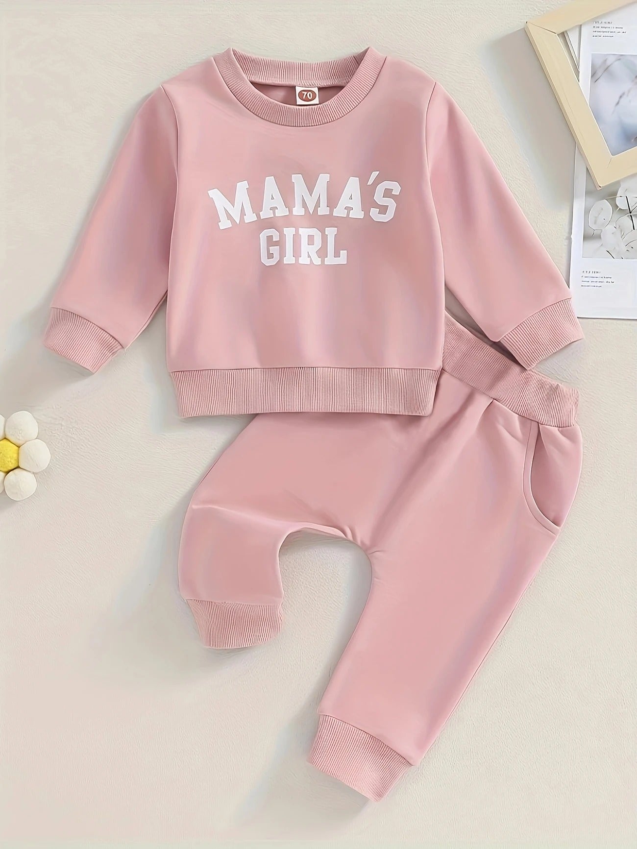 Conjunto Deportivo "MAMA'S GIRL" Rosa – 2 Piezas