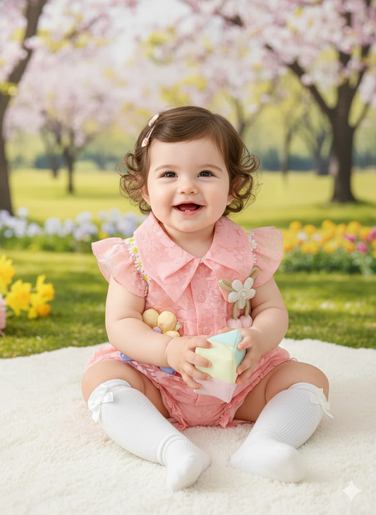 Conjunto Primaveral con Flores 3D