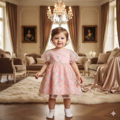 Vestido Rosa Floral Elegante