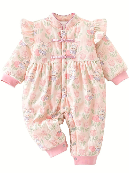 Romper Floral de Conejo para Bebé