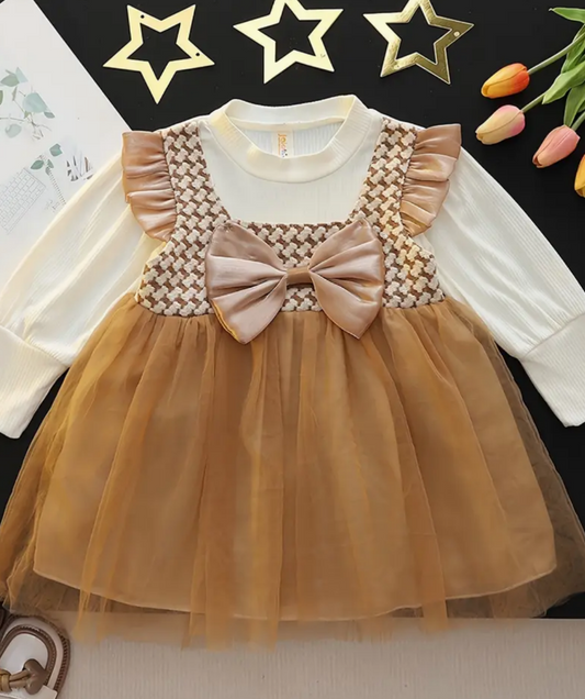 Vestido Beige Vintage Lazo