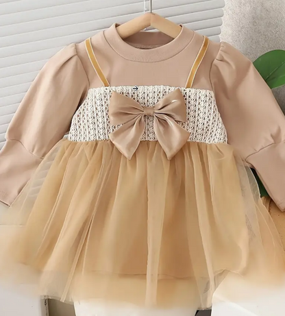Vestido Beige Vintage Lazo