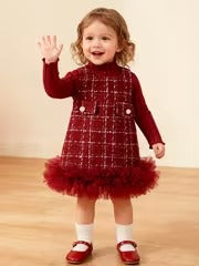 Vestido Navideño Escocés Tul