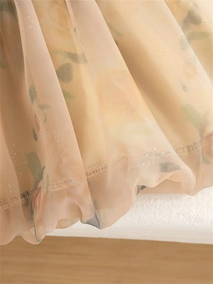 Vestido Gasa Maxi Lazo Chocolate