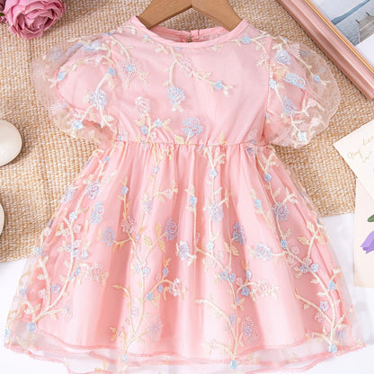 Vestido Rosa Floral Elegante