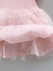 Vestido Palo Rosa Tul Elegante