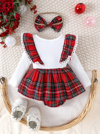 Vestidos Navideño Escocés con Lazito