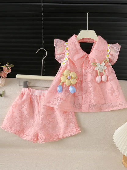 Conjunto Primaveral con Flores 3D