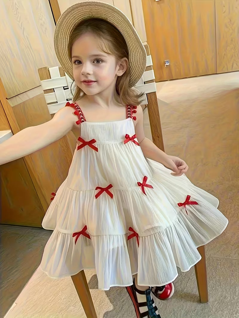 Vestido Perla Lazos Rojos